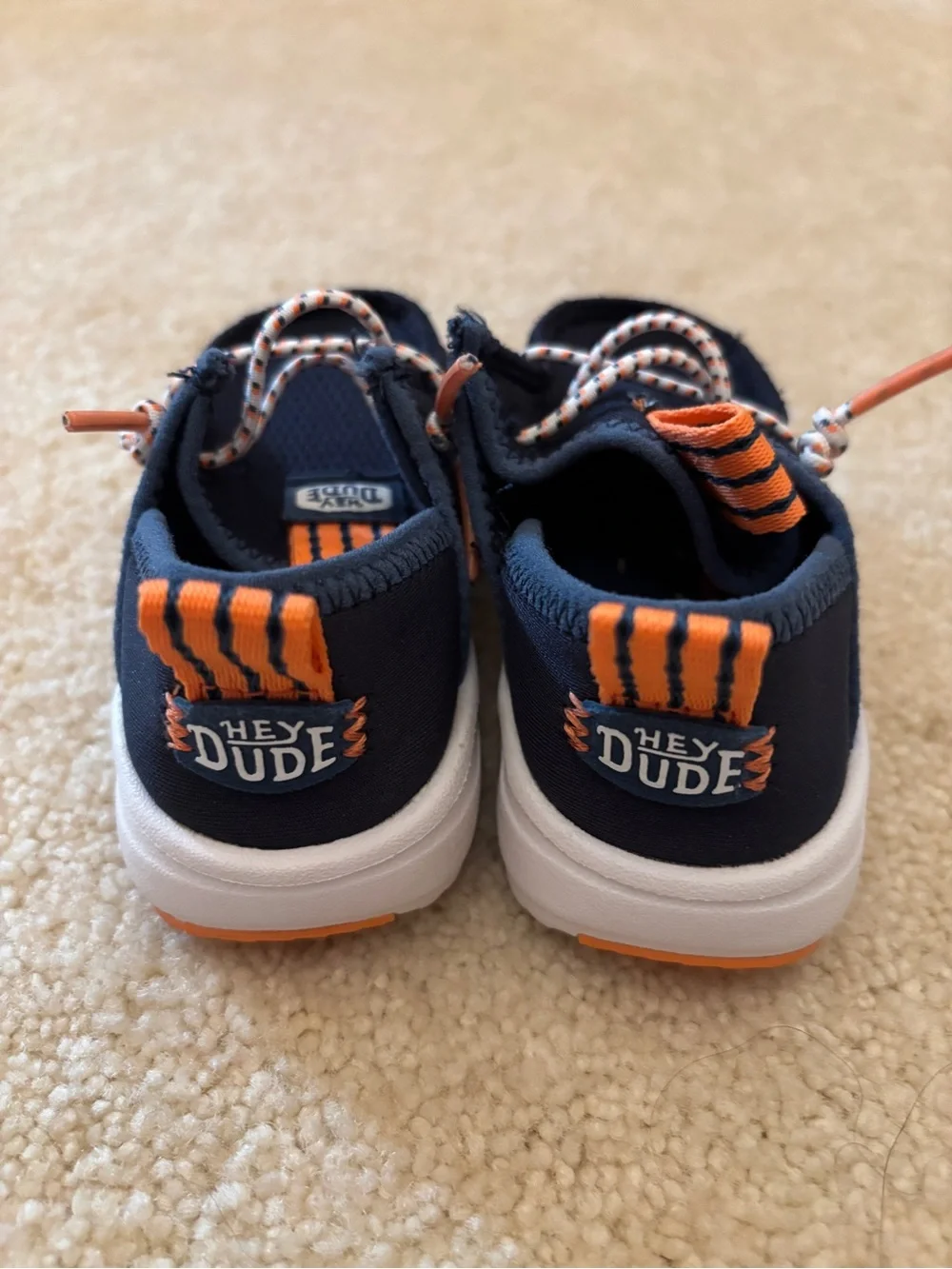 Hey Dude Kids Navy with Orange Accent Slip-On Sneakers